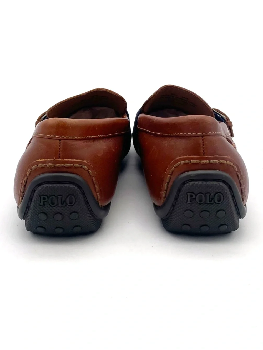 Polo Ralph Lauren Riali Driver Loafers Mens 10.5D Brown Leather Preppy Moc Shoes